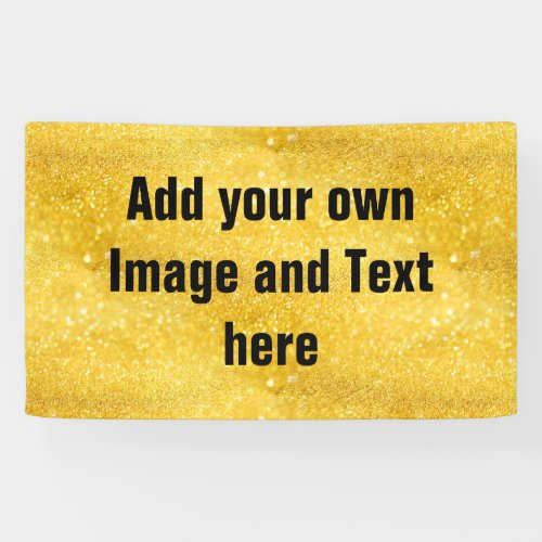 PURE GOLD Sparkles Pattern  your text  photo Banner