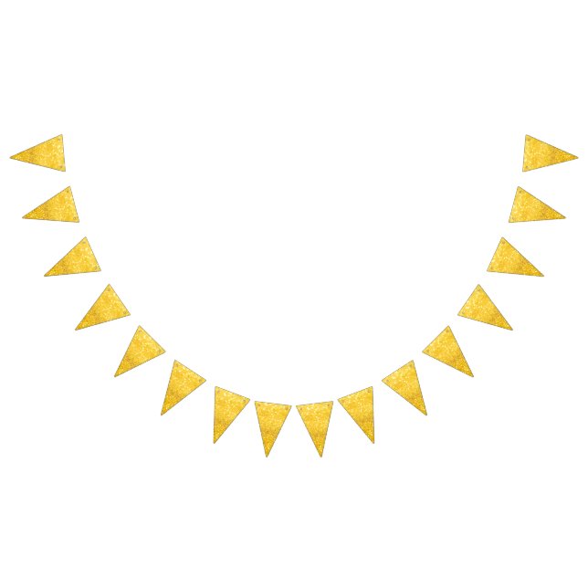 PURE GOLD Sparkles Pattern + your text / photo Bunting Flags (All)