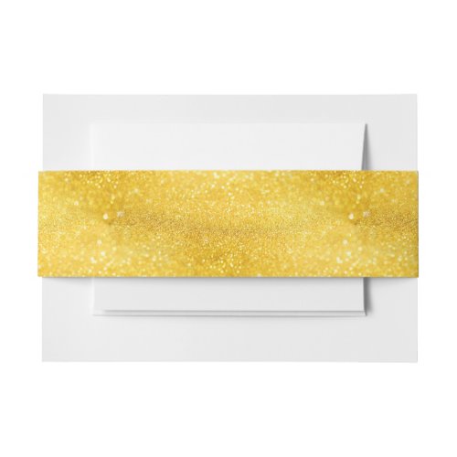 PURE GOLD Sparkles Pattern  your text  photo Invitation Belly Band