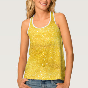 PURE GOLD Sparkles Pattern + your text / photo Tank Top