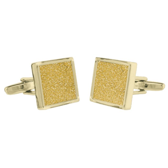 PURE GOLD Splatter Pattern + your monogram Cufflinks (Angled)