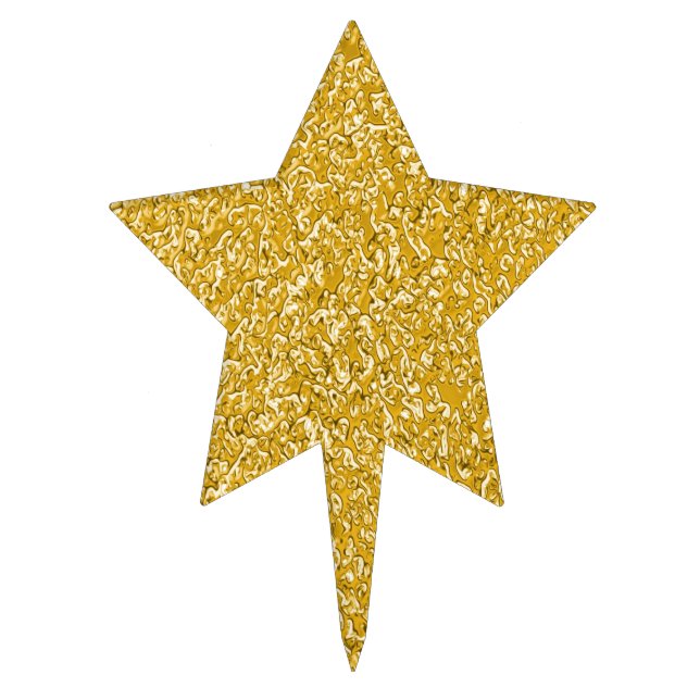 PURE GOLD Splatter Pattern + your text Cake Topper (Front)