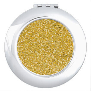 PURE GOLD Splatter Pattern + your text Compact Mirror