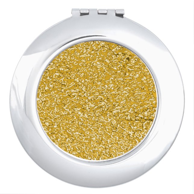 PURE GOLD Splatter Pattern + your text Compact Mirror (Front)