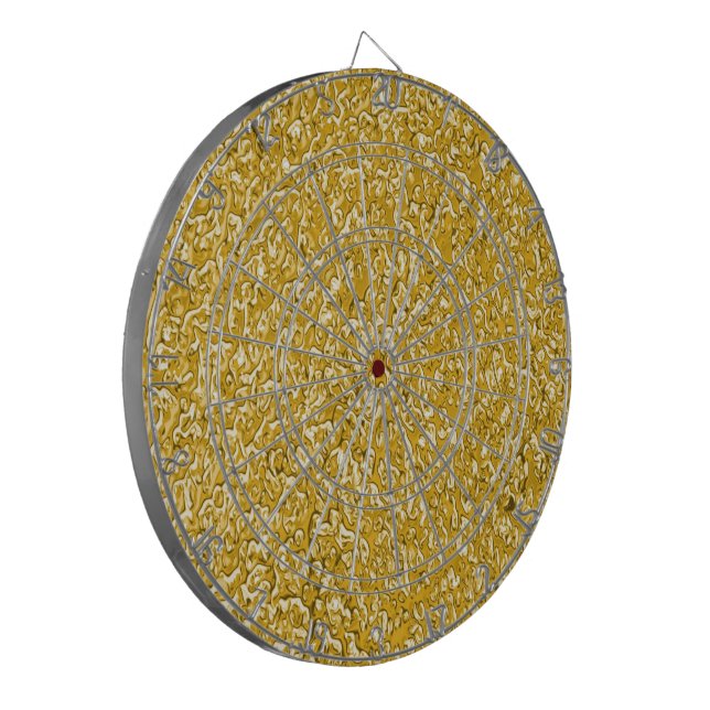 PURE GOLD Splatter Pattern + your text Dart Board (Front Left)