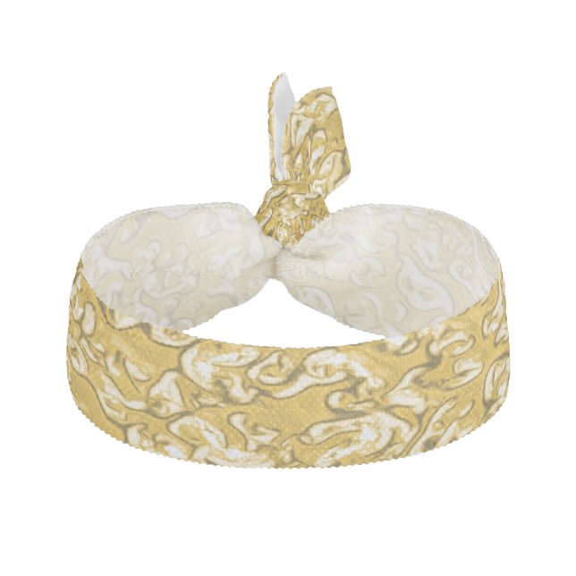 PURE GOLD Splatter Pattern + your text Elastic Hair Tie (Front)