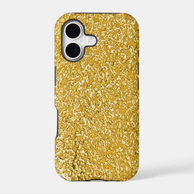 PURE GOLD Splatter Pattern + your text Iphone Case (Back)