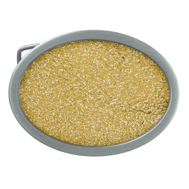 PURE GOLD Splatter Pattern + your text Oval Belt Buckle (Front)