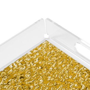 PURE GOLD Splatter Pattern + your text / photo Acrylic Tray