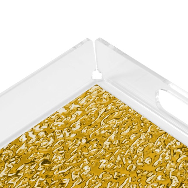 PURE GOLD Splatter Pattern + your text / photo Acrylic Tray (Corner)