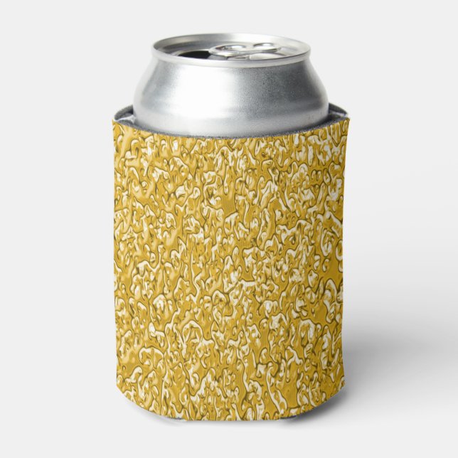 PURE GOLD Splatter Pattern + your text / photo Can Cooler (Can Front)