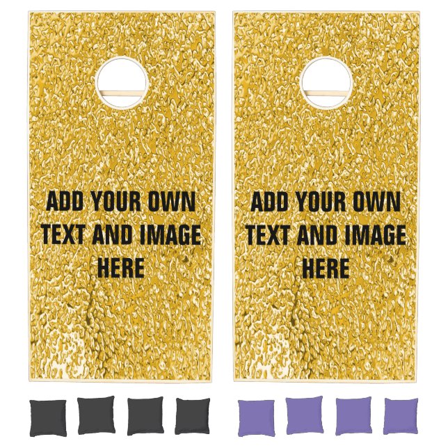 PURE GOLD Splatter Pattern + your text / photo Cornhole Set (Set)
