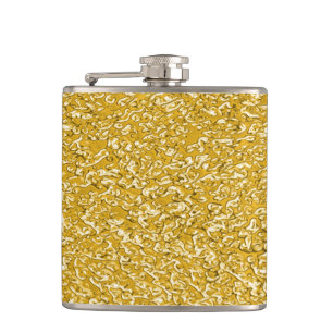 PURE GOLD Splatter Pattern + your text / photo Flask