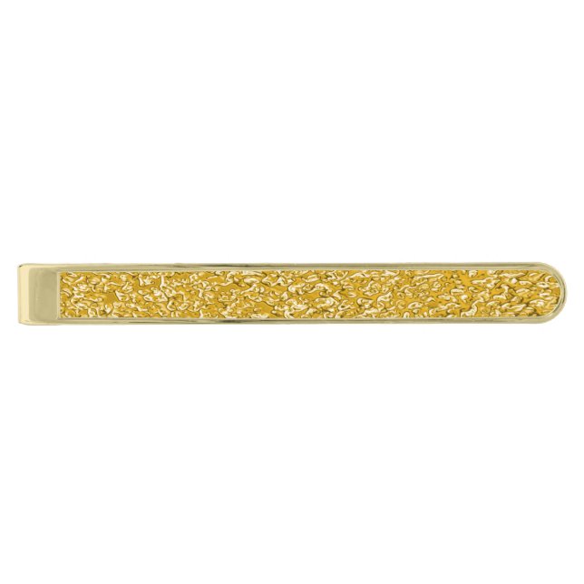 PURE GOLD Splatter Pattern + your text / photo Gold Finish Tie Clip (Front)