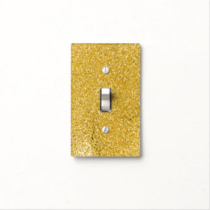 PURE GOLD Splatter Pattern + your text / photo Light Switch Cover