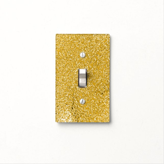 PURE GOLD Splatter Pattern + your text / photo Light Switch Cover (In Situ)