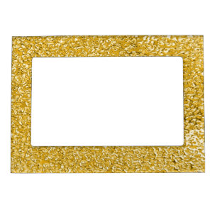 PURE GOLD Splatter Pattern + your text / photo Magnetic Photo Frame