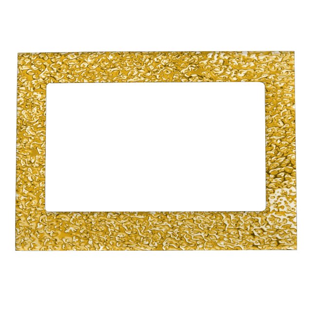 PURE GOLD Splatter Pattern + your text / photo Magnetic Photo Frame (Front)