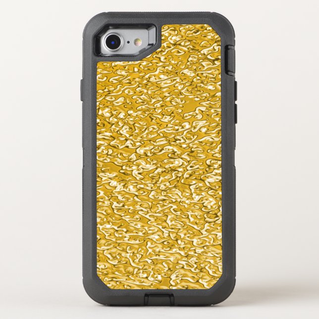 PURE GOLD Splatter Pattern + your text / photo Otterbox iPhone Case (Back)