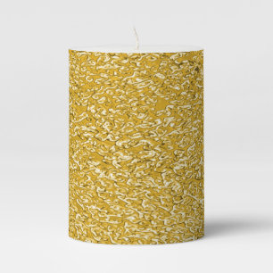 PURE GOLD Splatter Pattern + your text / photo Pillar Candle