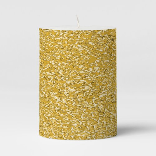 PURE GOLD Splatter Pattern  your text  photo Pillar Candle