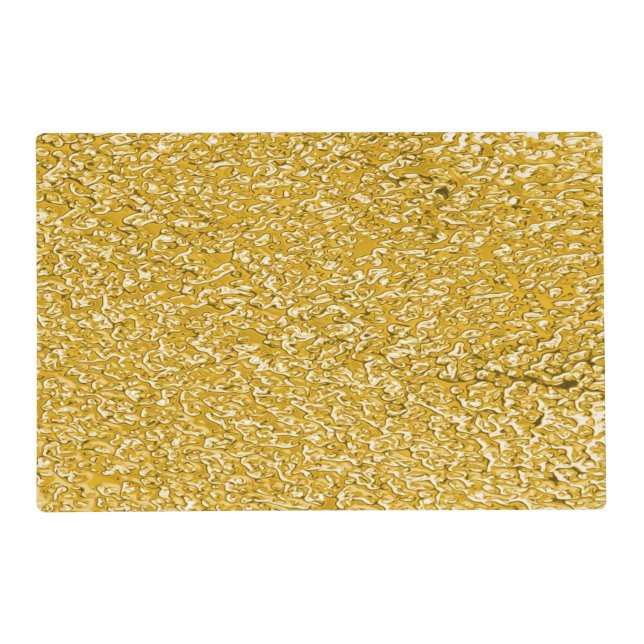 PURE GOLD Splatter Pattern + your text / photo Placemat (Front)