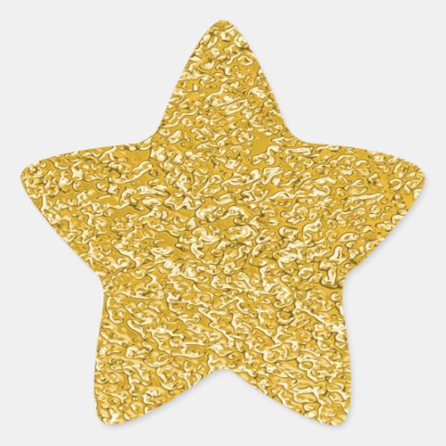PURE GOLD Splatter Pattern  your text  photo Star Sticker