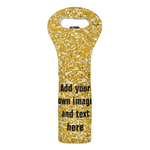 PURE GOLD Splatter Pattern + your text / photo Wine Bag