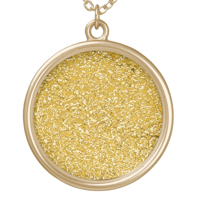 PURE GOLD Splatter Pattern + your text Plated Necklace (Front)