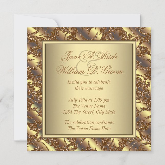 Pure Gold Wedding Invitation (Front)