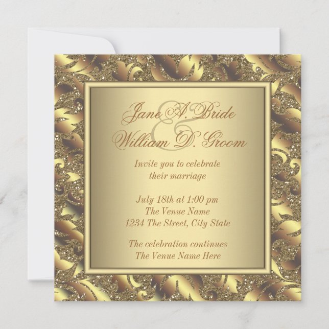 Pure Gold Wedding Invitation (Front)