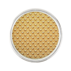 PURE GOLDEN PEARLS Pattern + your text / photo Lapel Pin