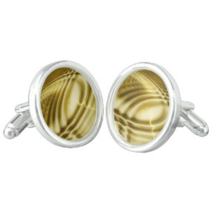 PURE GOLDEN WAVES soft Pattern + your text / photo Cufflinks