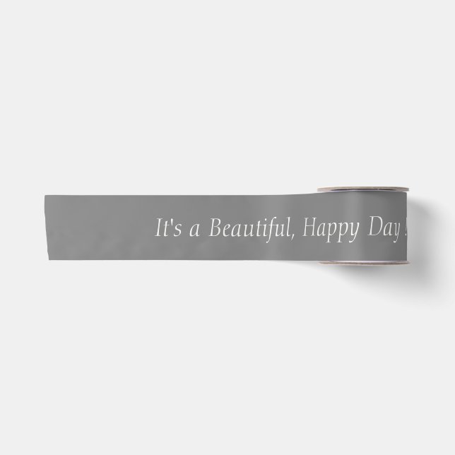 Pure Gray 808080 - Custom Message or Blank Satin Ribbon (Front)
