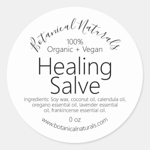 Pure Handmade Organic Vegan Healing Balm Labels