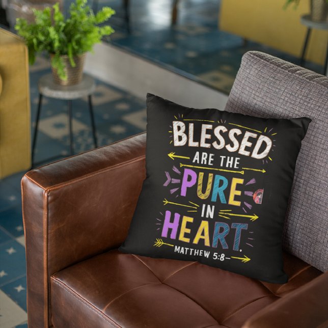 Pure Heart Blessings Throw Pillow (Creator Uploaded)