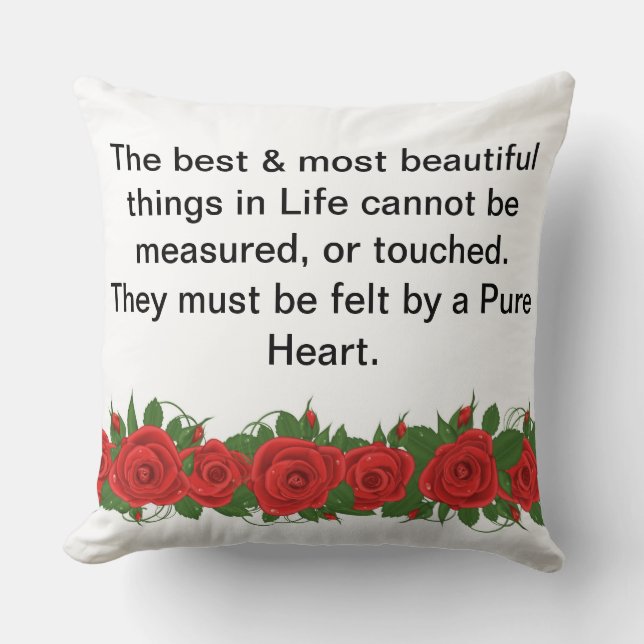 Pure Heart Throw Pillow (Front)