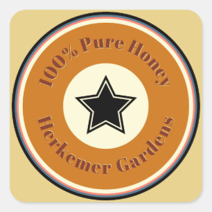 Pure Honey Golden Amber Lid Label