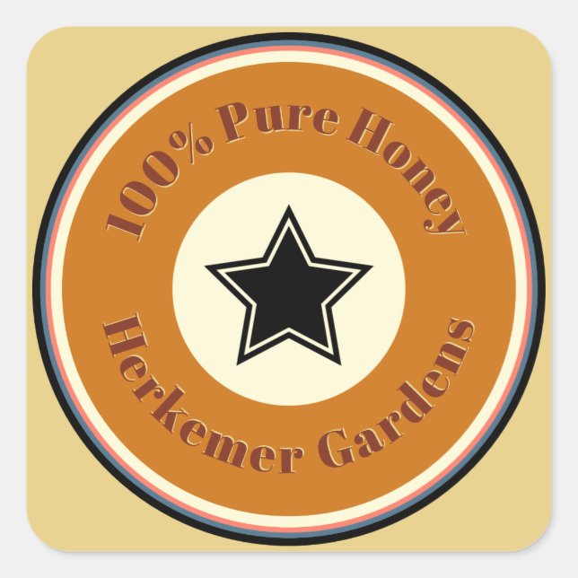Pure Honey Golden Amber Lid Label (Front)