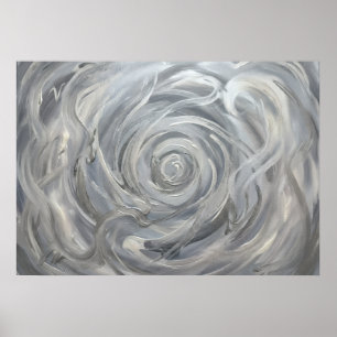 Pure Intent Silver Spiral Spirit Art Poster