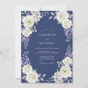 Pure Ivory White Linen Eucalyptus Wedding Invitation