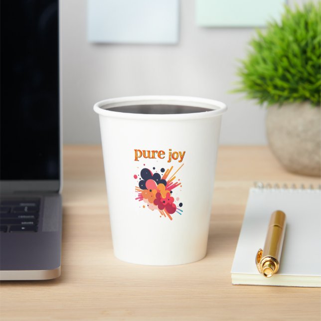 "Pure Joy, pure you.” Positive Vibes Street Wear  Paper Cups (Insitu)
