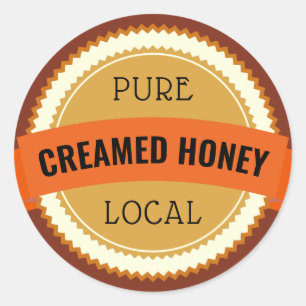 Pure Local Creamed Honey Jar Classic Round Sticker