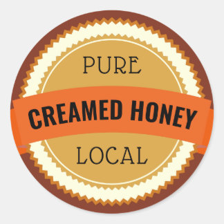 Pure Local Creamed Honey Jar Classic Round Sticker