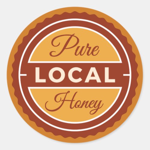 Pure Local Honey Information Classic Round Sticker