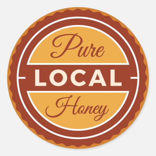 Pure Local Honey Information Classic Round Sticker (Front)