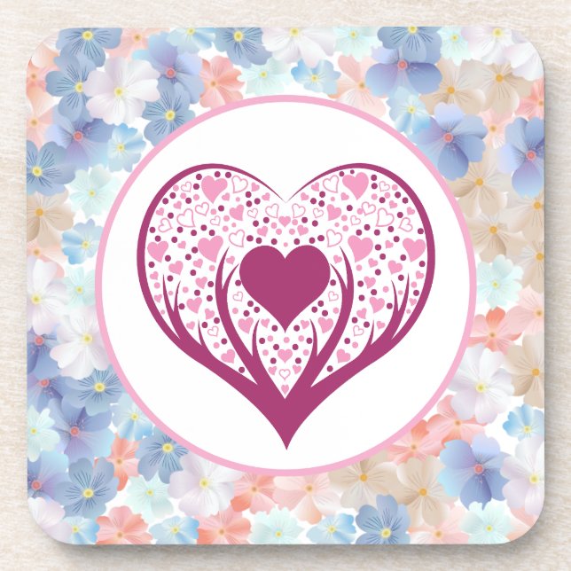 Pure love as a Flower Beverage Coaster (Front)