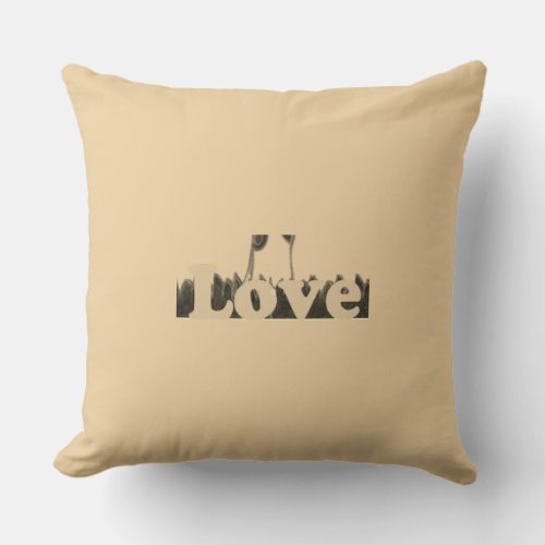 Pure Love at its Simples Form Text Design Throw Pillow