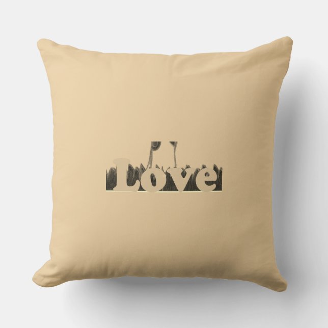 Pure Love at its Simples Form Text Design Throw Pillow (Front)