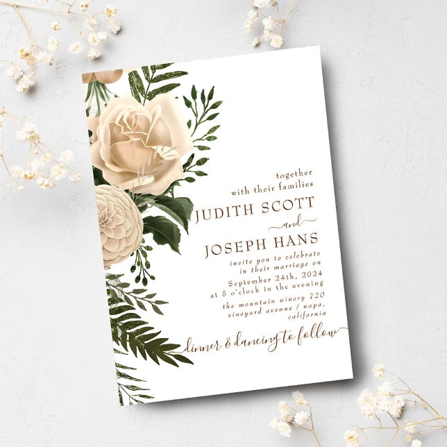 Pure Love Rose Wedding Invitation Template (Creator Uploaded)